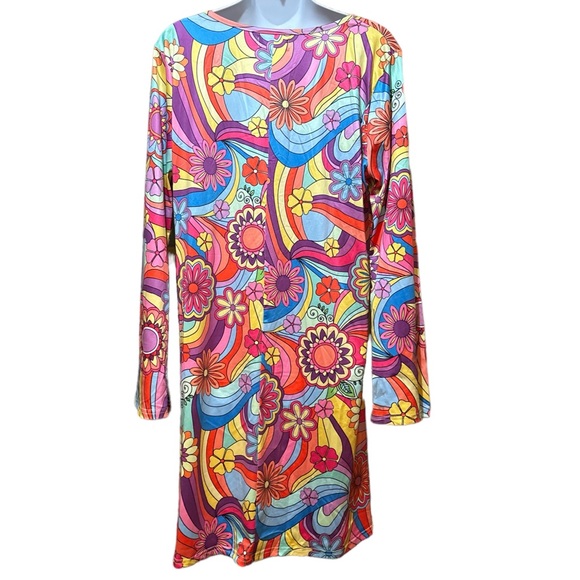 1970's Flower Power Hippie Dress - Picture 9 of 16